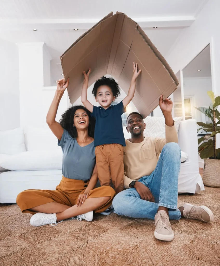parents and child playing protected by insurance